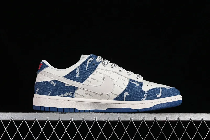 All categories Nk SB Dunk series Nk SB Dunk Low Low-top sneakers Nk Dunk Low Supreme-Barrage blue jeans Anniversary high-end customization Low-top casual sneakers FC1688-194